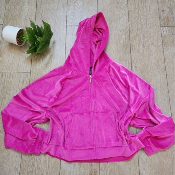 VICTORIA'S SECRET Hot Pink Velour Zip Up Hoodie Size XXL - Picture 7 of 14
